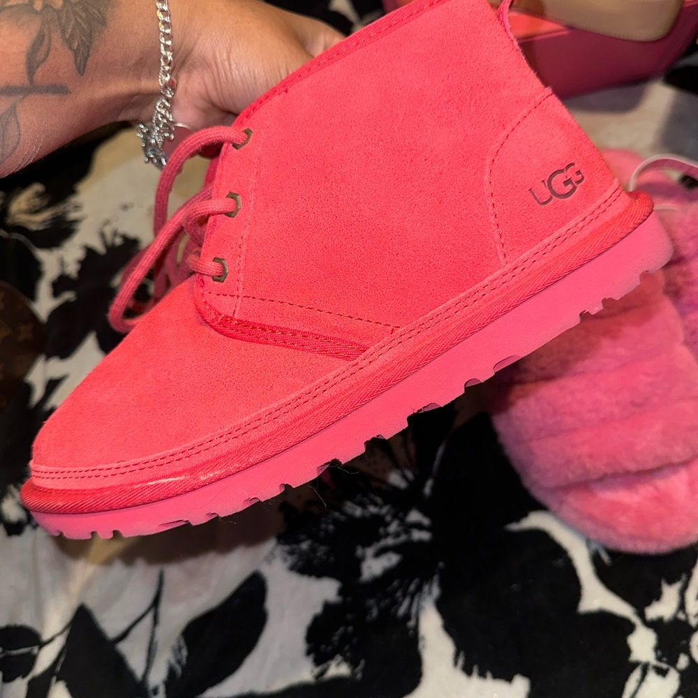 UGG Women's Vibrant Pink Lace Up Boots